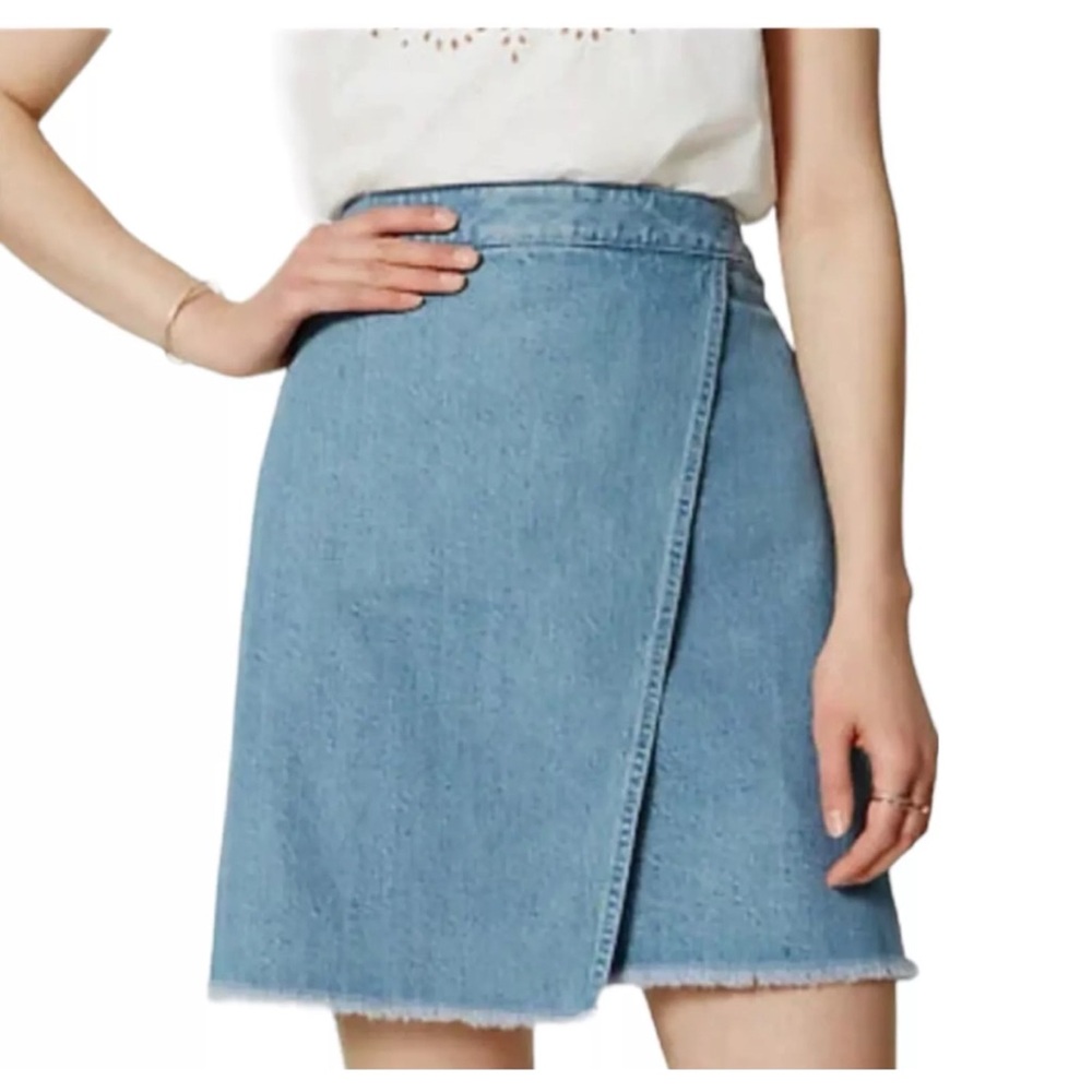 NWOT! Ann Taylor Loft Wrap Denim Jean Skirt Size 2